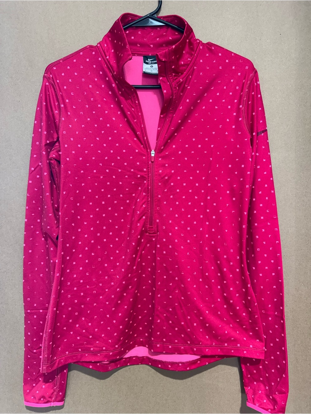 Nike Hot Pink Quarter-Zip Long Sleeve Pullover